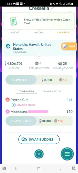 Pokemon Go Legendary Shiny Cresselia ( High CP ) - Image 2