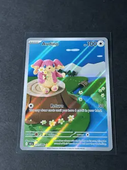 Pokemon TCG Audino 151/086 SV Black Bolt Illustration Rare Card - Image 3