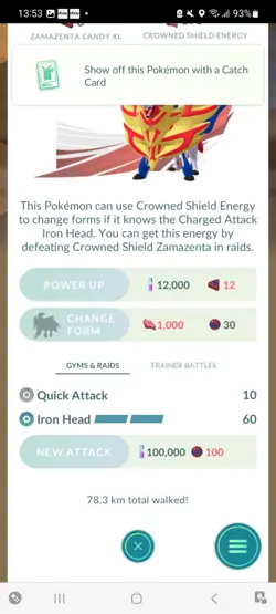 Pokemon Go Legendary Shiny Zamazenta ( High CP ) - Image 2