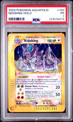 PSA 1 2003 Aquapolis Crystal Nidoking Holo Foil 150/147 E-Reader Series Pokemon - Image 1