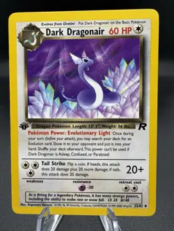 Pokemon TCG Dark Dragonair 33/82 Team Rocket 1st Edition WotC Vintage LP - Image 1