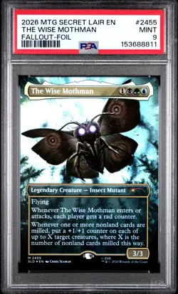 2026 MTG SECRET LAIR DROP FALLOUT: RAD-FOIL #2455 THE WISE MOTHMAN PSA 9 - Image 1