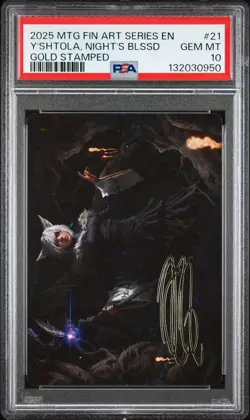 2025 MTG FINAL FANTASY ART SER GOLD STAMPED #21 Y'SHTOLA, NIGHT'S BLESSED PSA 10 - Image 1
