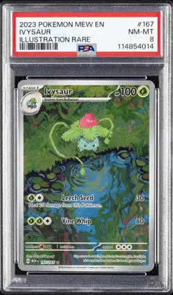 2023 POKEMON MEW EN-151 ILLUSTRATION RARE #167 IVYSAUR PSA 8 - Image 1