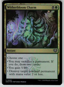 Witherbloom Charm Foil Uncommon Secrets of Strixhaven 244 MTG Near Mint 2026 - Image 1