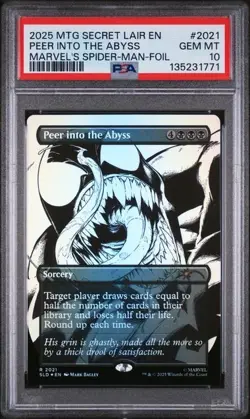 MTG PEER INTO THE ABYSS 2021 PSA 10 Secret Lair x Marvel's Spider-Man 2025 Foil - Image 1