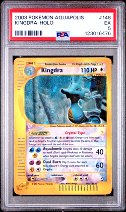 PSA 5 2003 Aquapolis Crystal Kingdra Holo Foil 148/147 E-Reader Series Pokemon - Image 1