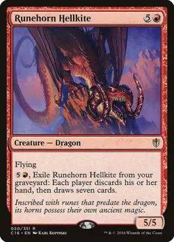 Runehorn Hellkite Commander 2016 Rare NM Magic: The Gathering 20 Normal - Image 1