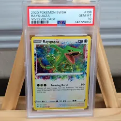 Rayquaza Amazing Rare #138 PSA 10 Vivid Voltage Gem Mint Graded Pokemon - Image 1
