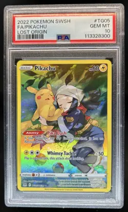 2022 Pokemon SWSH Lost Origin Pikachu Trainer Gallery #TG05/TG30 PSA 10 GEM MINT - Image 1
