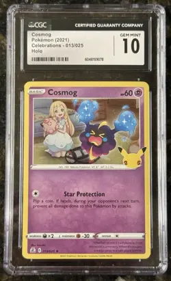 Pokemon Cosmog Holo #013 Celebrations 2021 - CGC 10 GEM MINT - Image 1