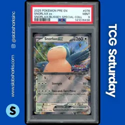 2025 POKEMON PRISMATIC EVOLUTIONS #076/131 SNORLAX EX DOUBLE RARE PSA 9 - Image 1