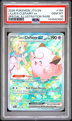 2025 POKEMON JTG EN-JOURNEY TOGETHER #184 LILLIE'S CLEFAIRY EX PSA 10 - Image 1