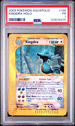 PSA 1 2003 Aquapolis Kingdra Holo Foil 148/147 E-Reader Series Crystal Pokemon - Image 1