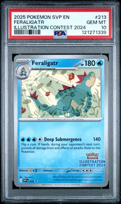 2025 POKEMON SVP EN-SV BLACK STAR PROMO #213 FERALIGATR PSA 10 - Image 1