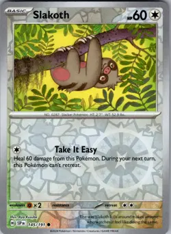 Slakoth Surging Sparks 145/191 Common Reverse Holo Pokemon Near Mint - Image 1