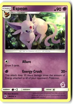Espeon - 89/214 (Mewtwo Stamped) 089/214 Promo Battle Academy Pokemon Near Mint - Image 1