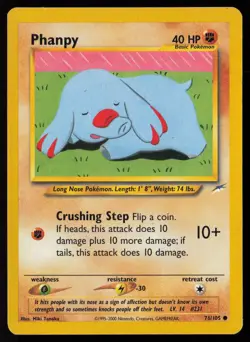 Phanpy 76/105 Common Neo Destiny Pokemon Heavily Played - Image 1