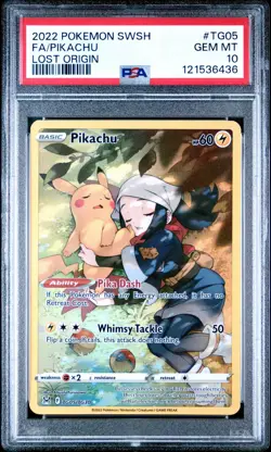 2022 POKEMON SWORD & SHIELD LOST ORIGIN TG05 FULL ART PIKACHU PSA 10 GEM MINT - Image 1