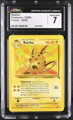 Raichu *CGC 7* Fossil *#29* 1999 *Vintage* Pokemon - Image 1