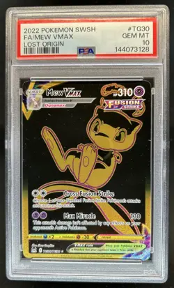 2022 Pokemon SWSH Lost Origin Mew VMAX Trainer Gallery #TG30/TG30 PSA 10 - Image 1