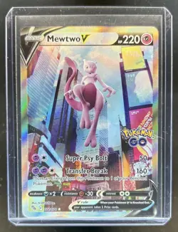 2022 Pokemon SWSH Pokemon GO Mewtwo V #072/078 - Image 1