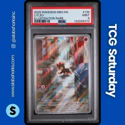 2025 POKEMON MEGA EVOLUTION #139/132 LITLEO ILLUSTRATION RARE PSA 9 - Image 1