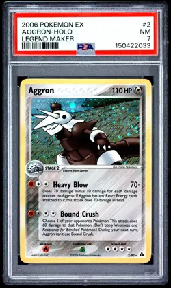 2006 POKEMON EX LEGEND MAKER #2 AGGRON-HOLO PSA 7 - Image 1