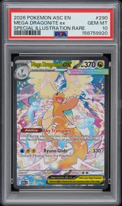 2026 POKEMON ASC EN-SPECIAL ILLUSTRATION RARE #290 MEGA DRAGONITE EX PSA 10 - Image 1