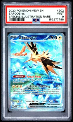 2023 POKEMON MEW EN-151 SPECIAL ILLUSTRATION RARE #202 ZAPDOS EX PSA 9 - Image 1