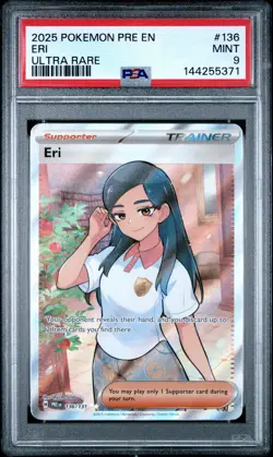 2025 POKEMON PRE EN-PRISMATIC EVOLUTIONS ULTRA RARE #136 ERI PSA 9 - Image 1