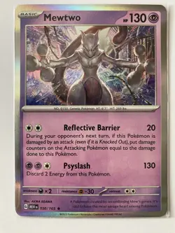 Mewtwo 150/165 - Rare Holo - 151 Set - Pokemon Card - NM - 1¢ start! - Image 1