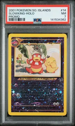 2001 POKEMON SOUTHERN ISLANDS PROMO #14 SLOWKING-HOLO PSA 7 - Image 1
