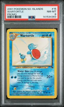 2001 POKEMON SOUTHERN ISLANDS PROMO #15 WARTORTLE PSA 8 - Image 1