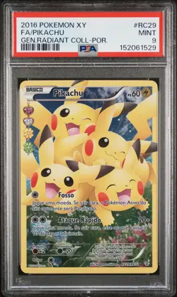 2016 POKEMON XY GENERATIONS RADIANT COLLECTION PORTUGUESE FULL ART/PIKACHU PSA 9 - Image 1