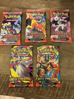 Destin Rival Pokemon 3 Packs Seals And 2 Packs Sealed Mega Evolution . 5 Sealed - Image 1