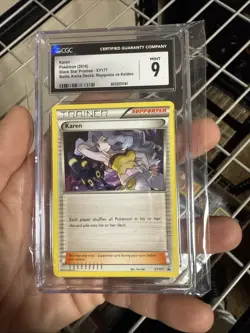 Pokemon Karen Black Star Promo #XY177 XY Battle Arean Decks 2016 - CGC 9 Mint - Image 1