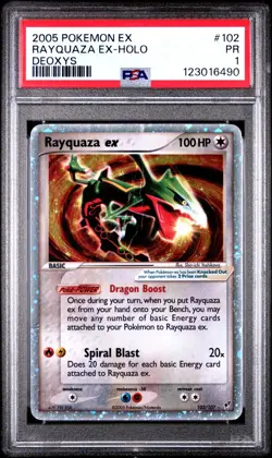 PSA 1 2005 Pokemon EX Deoxys Rayquaza EX Holo Foil Rare 102/107 - Image 1