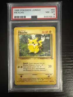 Pokemon Pikachu 60/64 Jungle 1999 #60 PSA 8 NM Condition - Image 1