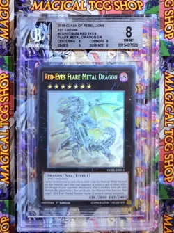 Yugioh Red-Eyes Flare Metal Dragon CORE-EN054 1st Edition Ghost Rare BGS 8 NM - Image 1