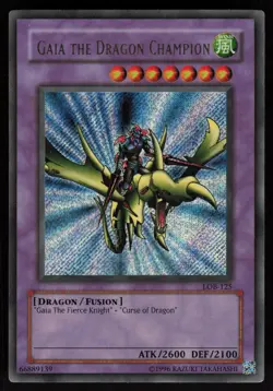 Gaia the Dragon Champion LOB-125 Ultra Rare Name Error YU-GI-OH - Image 1