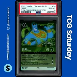 2023 DISNEY LORCANA EN P1 D100 COLLECTOR'S EDITION PROMO #20 GENIE PSA 10 - Image 1