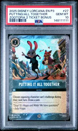 2025 DISNEY LORCANA EN P3-PROMO #27 PUTTING IT ALL TOGETHER PSA 10 - Image 1