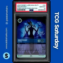 2023 DISNEY LORCANA EN P1 D100 COLLECTOR'S EDITION PROMO #22 MALEFICENT PSA 10 - Image 1