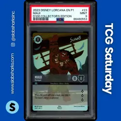 2023 DISNEY LORCANA EN P1 D100 COLLECTOR'S EDITION PROMO #23 MAUI DEMIGOD PSA 9 - Image 1