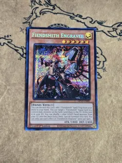 Yugioh Fiendsmith Engraver MP25-EN081 2025 1st Edition Prismatic Secret Rare NM - Image 1