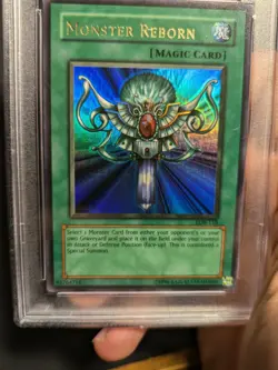 Yugioh Monster Reborn LOB-118 Unlimited Ultra Rare PSA 9 Mint WAVY! - Image 5