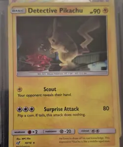 Pokemon Detective Pikachu Rare Holo 10/18 Detective Pikachu Set 90 HP Basic - Image 1