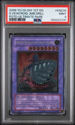 2006 Yu-Gi-Oh! Super Vehicroid Jumbo Drill POTD 1st Edition UTR PSA 9 - Image 1