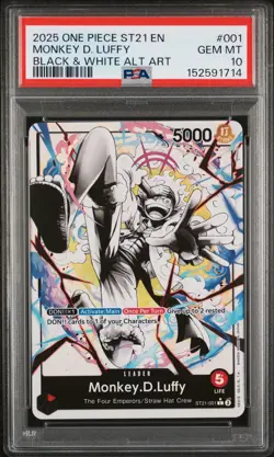 2025 ONE PIECE STARTER DECK ST21-EX GEAR 5 ALT ART #001 MONKEY D. LUFFY PSA 10 - Image 1